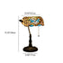 Traditional Tiffany Half Cylinder Zinc Alloy Stained Glass 1-Light Table Lamp For Bedroom