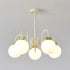 Modern Minimalist Cream Bow Round Ball Hardware Glass 4/5/6/8 Light Chandelier For Living Room