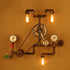 Contemporary Industrial Iron Plumbing Gear 3-Light Wall Sconce Lamp For Living Room