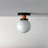 Contemporary Vintage Round Ball Iron Glass 1-Light Semi-Flush Mount Ceiling Light For Living Room