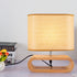 Contemporary Scandinavian Rectangular Wood Fabric 1-Light Table Lamp For Bedroom