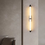 Contemporary Scandinavian Cylindrical Stainless Steel Acrylic LED Wall Sconce Lamp For Living Room