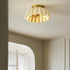 Traditional French Cream Lace Metal Resin 2-Light Semi-Flush Mount Ceiling Lamp For Living Room