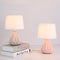 Modern Minimalist Cylindrical Cone Ceramic Fabric 1-Light Table Lamp For Bedroom