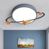 Contemporary Scandinavian Round Planet Design LED Kids Flush Mount Ceiling Light For Bedroom