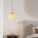 Contemporary Nordic Brass Glass 1-Light Pendant Light For Living Room