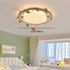 Contemporary Creative Round Square Rose Leaf Iron Rubberwood Acrylic Ceramic LED Flush Mount Ceiling Light For Bedroom