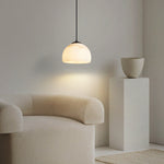 Modern Luxury Full Copper Geometric Marble Shade 1-Light Pendant Light For Living Room