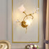 Modern Art Deco Flower Hardware Glass Crystal 2-Light Wall Sconce Lamp For Living Room