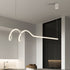 Modern Minimalist Aluminum Spiral Long Strip LED Island Light Chandelier For Dining Room