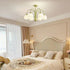 Modern Minimalist Cream Pumpkin Metal Glass 4/6 Light Chandelier For Living Room