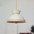 Traditional Japanese Brass Printed Ceramic Bowl-Shaped 1-Light Pendant Light For Living Room