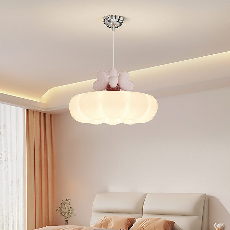 Contemporary Creative Clouds Love Iron Resin Glass LED Pendant Light For Bedroom