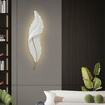 Contemporary Creative Resin Imitation Peacock Feather LED Waterproof Wall Sconce Lamp For Living Room