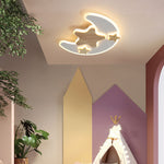 Contemporary Creative Cartoon Moon Star Decor LED Kids Flush Mount Ceiling Light For Bedroom