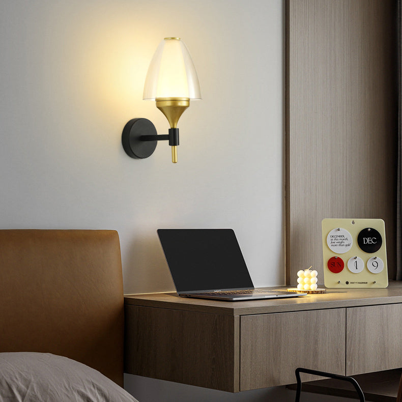 Modern Minimalist Round Trapezoidal Iron Acrylic LED Wall Sconce Lamp For Bedroom