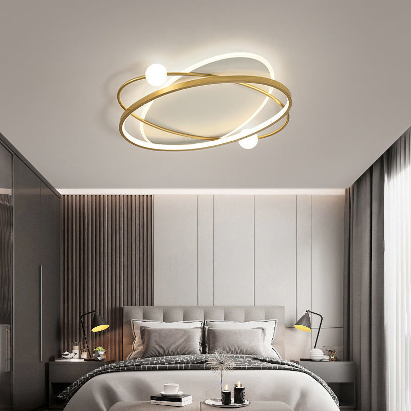 Modern Minimalist Circular Hardware Acrylic LED Flush Mount Ceiling Light For Bedroom