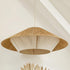 Traditional Japanese Handmade Hemp Rope Round 1-Light Pendant Light For Bedroom