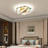 Traditional Chinese Enamel Lotus Acrylic Shade Brass Frame LED Semi-Flush Mount Ceiling Light For Living Room