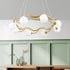 Modern Mid-century Magic Bean Glass Iron Ring 8-Light Chandelier For Living Room