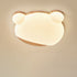 Contemporary Creative Bear Rubberwood Acrylic LED Flush Mount Ceiling Light For Bedroom