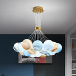 Contemporary Creative Moon Glass Bubble 7/13/19-Light Chandelier For Living Room