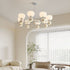 Traditional French Pastoral Iron Frame Pumpkin Acrylic 3/6/8-Light Chandelier For Living Room