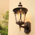 Traditional European Cylinder Quadrilateral Aluminum Glass 1-Light Wall Sconce Lamp For Outdoor Patio