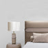 Modern Transitional Fabric Shade Leather Cylinder Base 1-Light Table Lamp For Bedroom