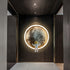 Contemporary Creative Round Lunar Astronaut Hardware Resin LED Wall Sconce Lamp For Bedroom