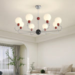 Contemporary Nordic Honeycomb Ball Magic Bean Glass Shade Iron Frame 5/8-Light Chandelier For Living Room