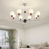 Contemporary Nordic Honeycomb Ball Magic Bean Glass Shade Iron Frame 5/8-Light Chandelier For Living Room