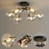 Contemporary Luxury Branch Round Ball Iron Glass 4/6/8 Semi-Flush Mount Ceiling Light For Bedroom