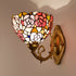 Traditional Tiffany Cup Iron Stained Glass 1-Light Wall Sconce Lamp For Living Room