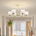 Modern Art Deco Iron Frame PLA Bell Orchid Flower Shade 3/5/6-Light Chandelier For Living Room