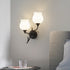 Modern Minimalist Cream Flower Iron Glass 1/2 Light Wall Sconce Lamp For Bedroom