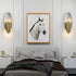 Contemporary Luxury Oval Gold Foil Texture Metal Tube 2-Light Wall Sconce Lamp For Dining Room