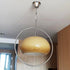 Modern Minimalist Cream Round Circle Iron Glass 1-Light Pendant Light For Living Room