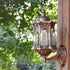 Traditional European Hexagonal Aluminum Watermarked Glass 1-Light Wall Sconce Lamp For Outdoor Patio