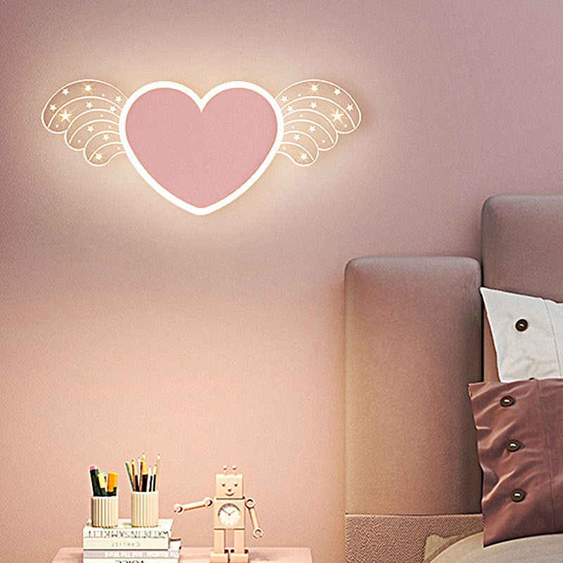 Contemporary Creative Rabbit Planet Acrylic Iron LED Wall Sconce Lamp For Bedroom