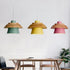 Modern Minimalist Macaron Disc Round Wooden Iron 1-Light Pendant Light For Living Room