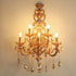 Traditional European Gold Candelabra Glass Crystal Hardware 5-Light Wall Sconce Lamp For Living Room