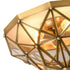 Traditional European Half Round Geometric Copper Glass 5-Light Flush Mount Ceiling Light