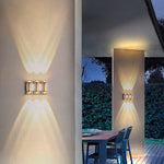 Modern Minimalist Waterproof Rectangle Aluminum Glass LED Wall Sconce Lamp For Outdoor Patio