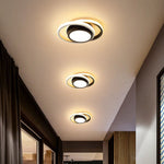Modern Minimalist Hardware Acrylic Circle Ring LED Flush Mount Ceiling Light For Bedroom