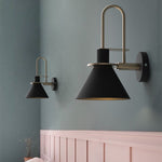 Contemporary Scandinavian Macaron Horn Iron 1-Light Wall Sconce Lamp For Hallway