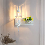 Contemporary Creative Angel Petal Resin Glass 1/2 Light Wall Sconce Lamp For Bedroom