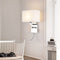 Modern Minimalist Fabric Square Spotlight 2-Light Wall Sconce Lamp For Bedroom