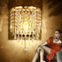 Modern Luxury Half Round Octagonal Beads Stainless Steel Crystal 1-Light Wall Sconce Lamp For Living Room