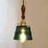 Modern Art Deco Walnut Water-ripple Glass Shade 1-Light Pendant Light For Living Room